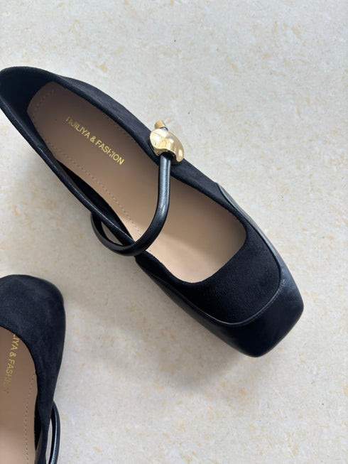 Cute Flat Suede Pu Leather Pumps